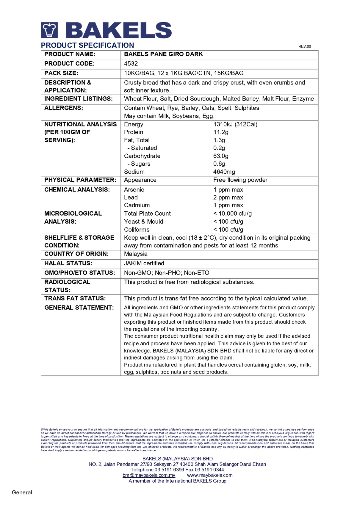 Pane Giro Dark (Bread Concentrate) - 1Kg