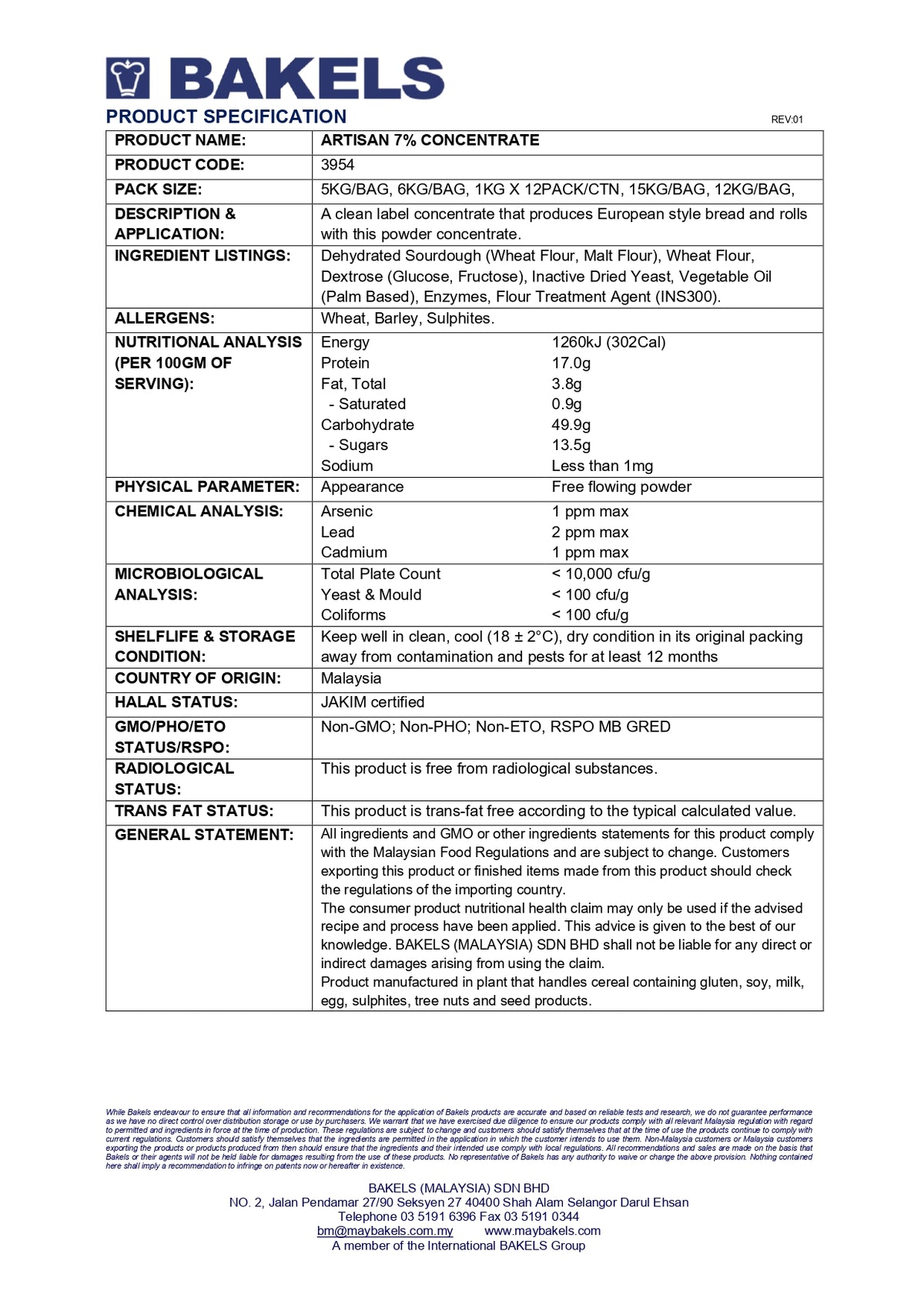 Artisan 7% Concentrate - 1Kg