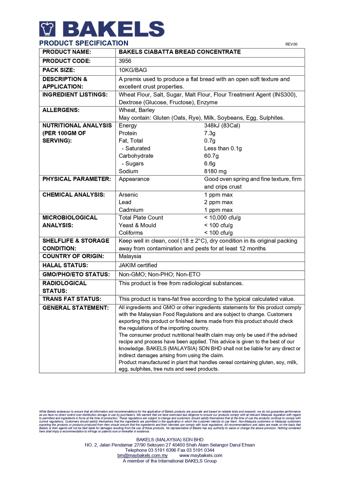 Ciabatta Concentrate - 1Kg