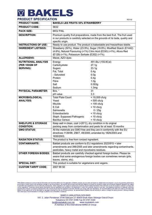 Les Fruits Strawberry 50% - 6Kg