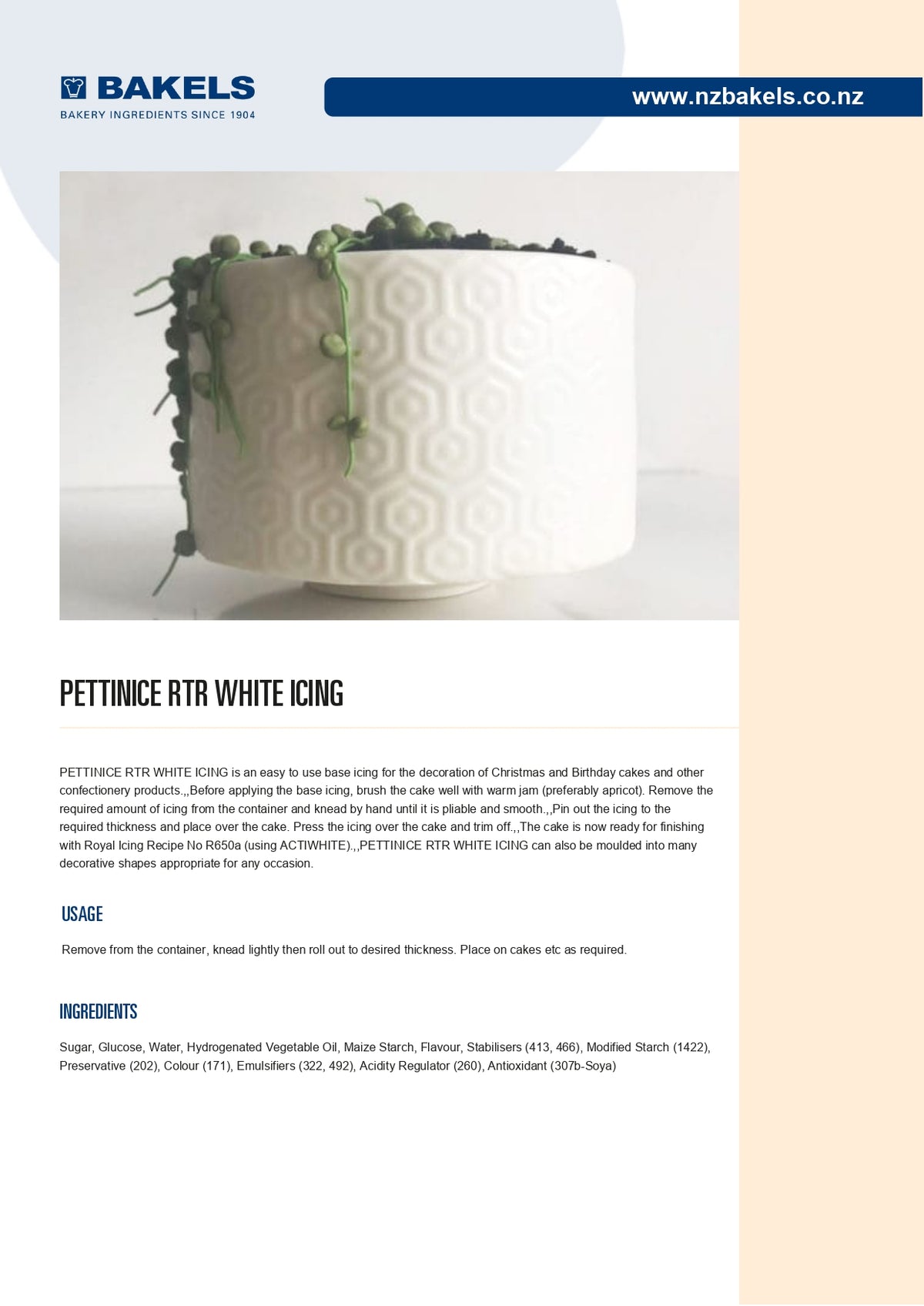 Pettince RTR Icing (White) - 750g